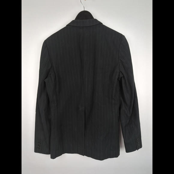 [SOLD] COMME DES GARCONS Sz S Black Gray Cotton Pinstripe Blazer Jacket Japan - Picture 7 of 9